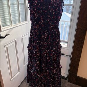 J. Crew Dark Blue Floral Maxi Dress